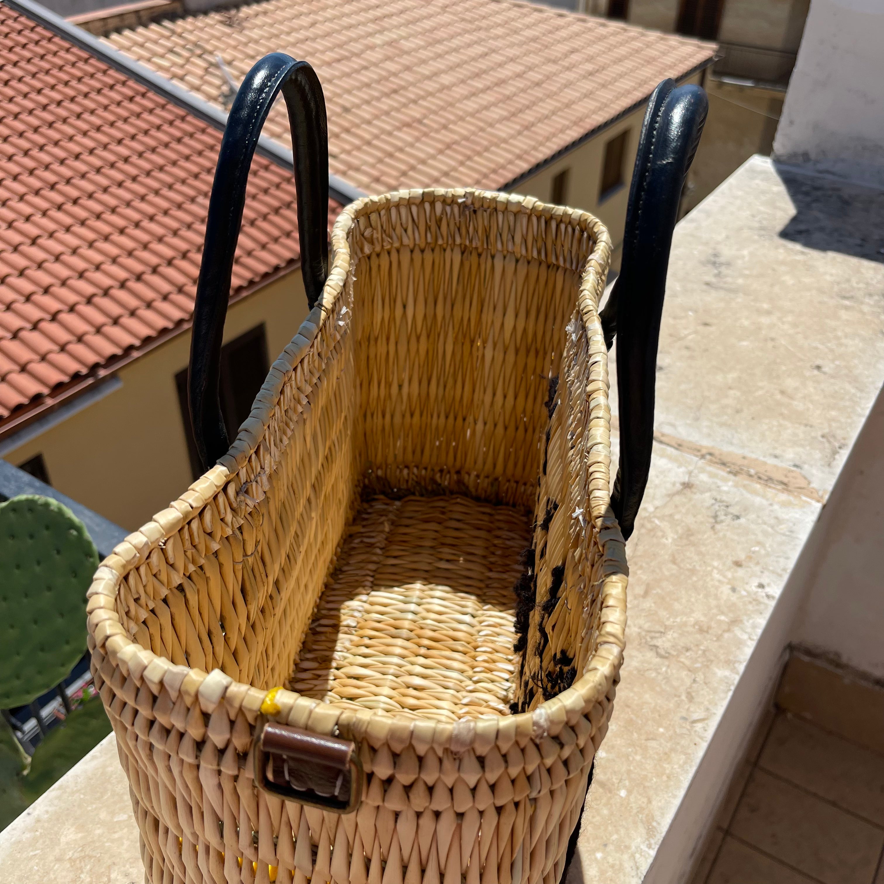 Lilliana CIAO Red Leather Handle Reed Bag