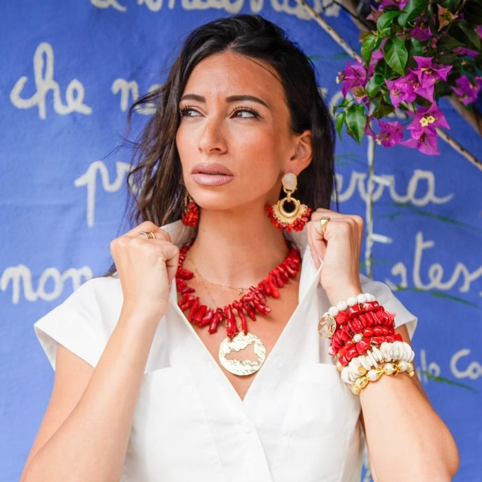 Red Coral Branch Necklace - Oriana Lamarca LLC
