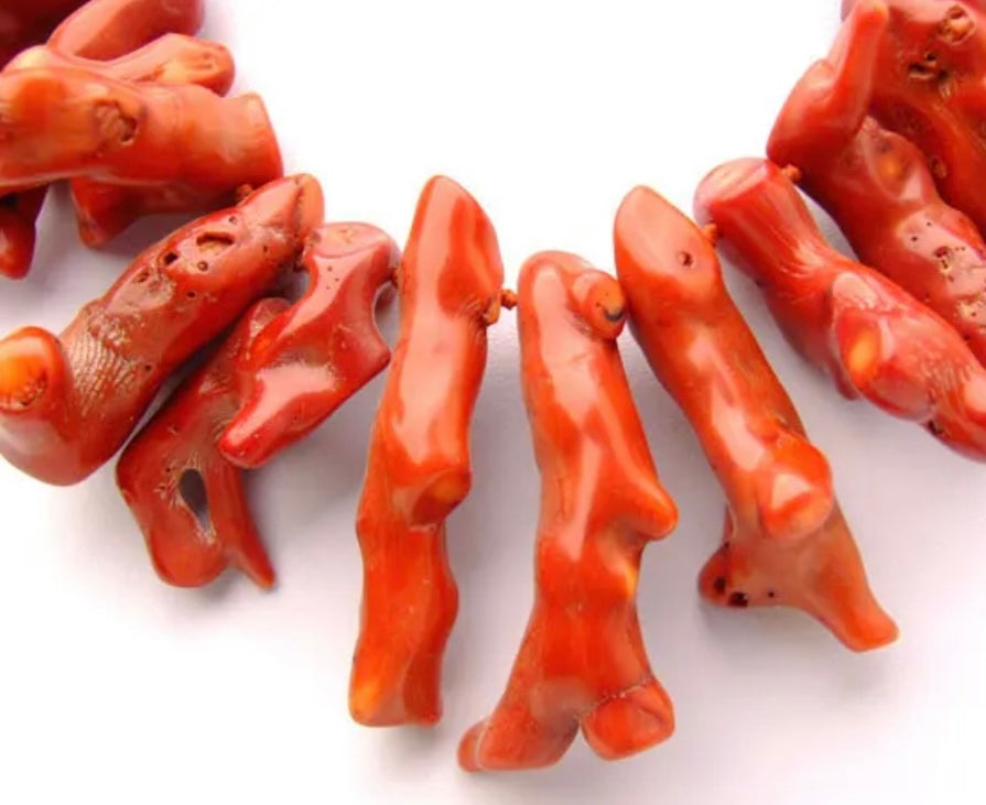 Red Coral Branch Necklace