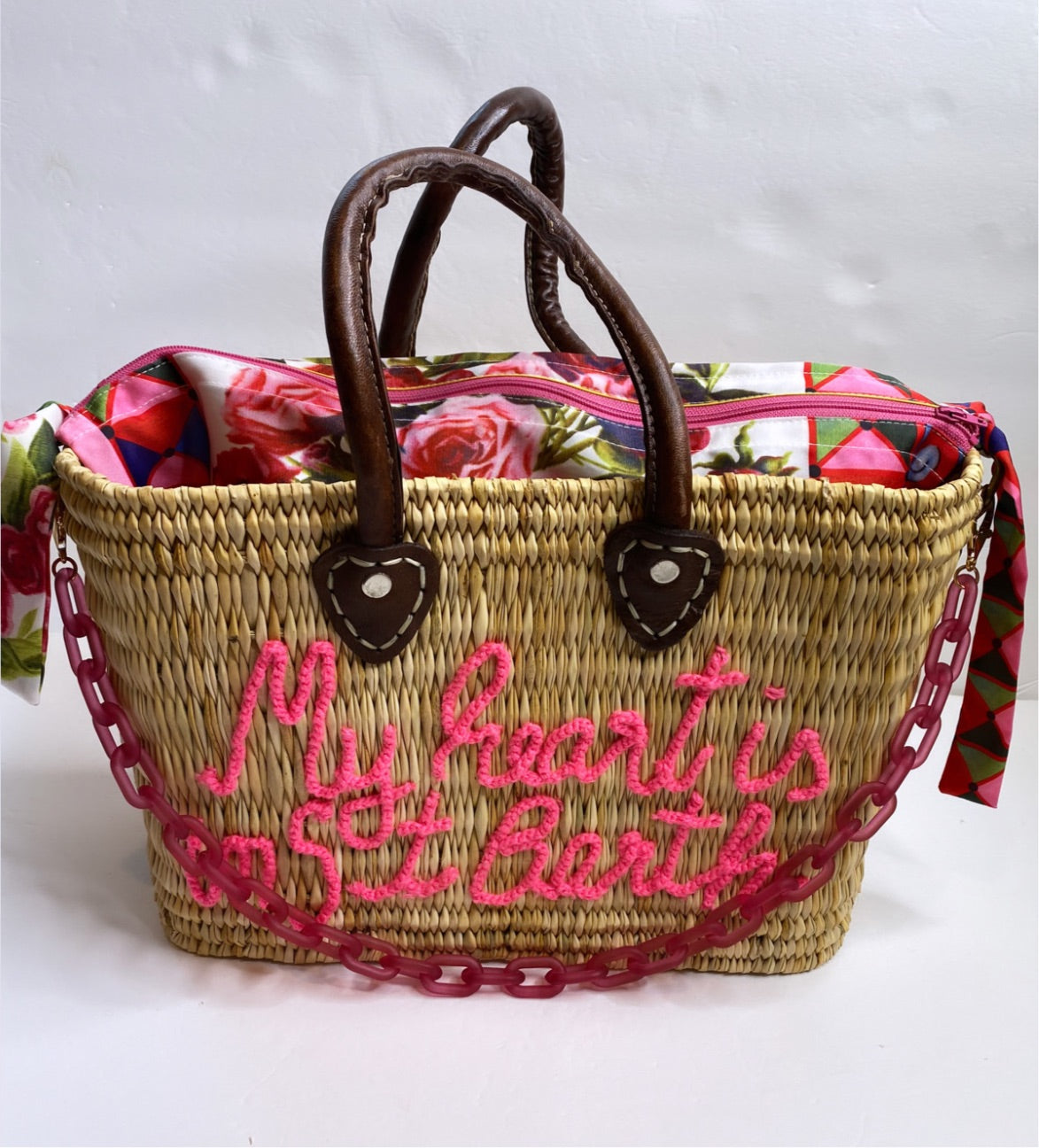 Lilliana Pink Floral Print Pochette - Oriana Lamarca LLC