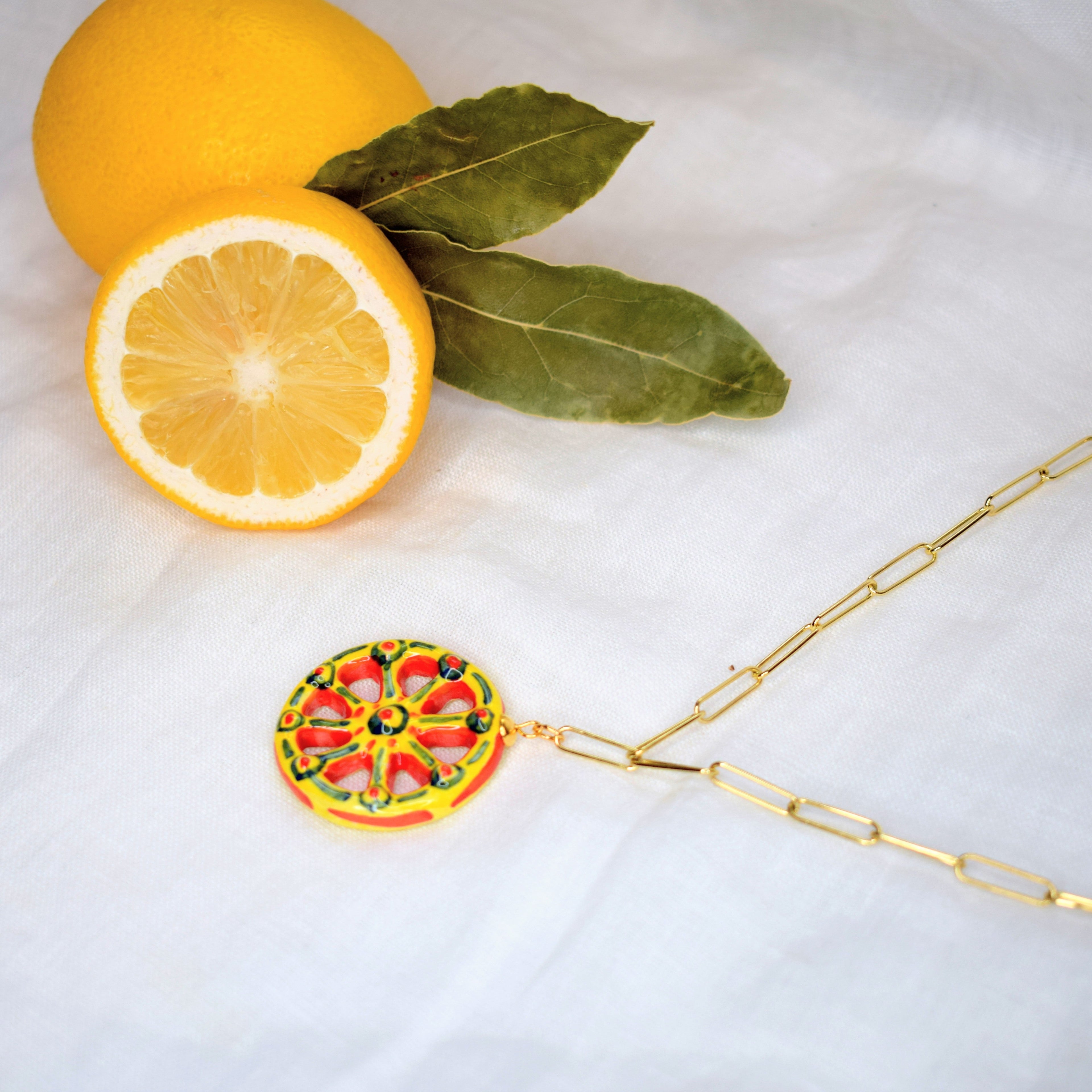 Sicilian Cart Wheel Necklace - Oriana Lamarca LLC