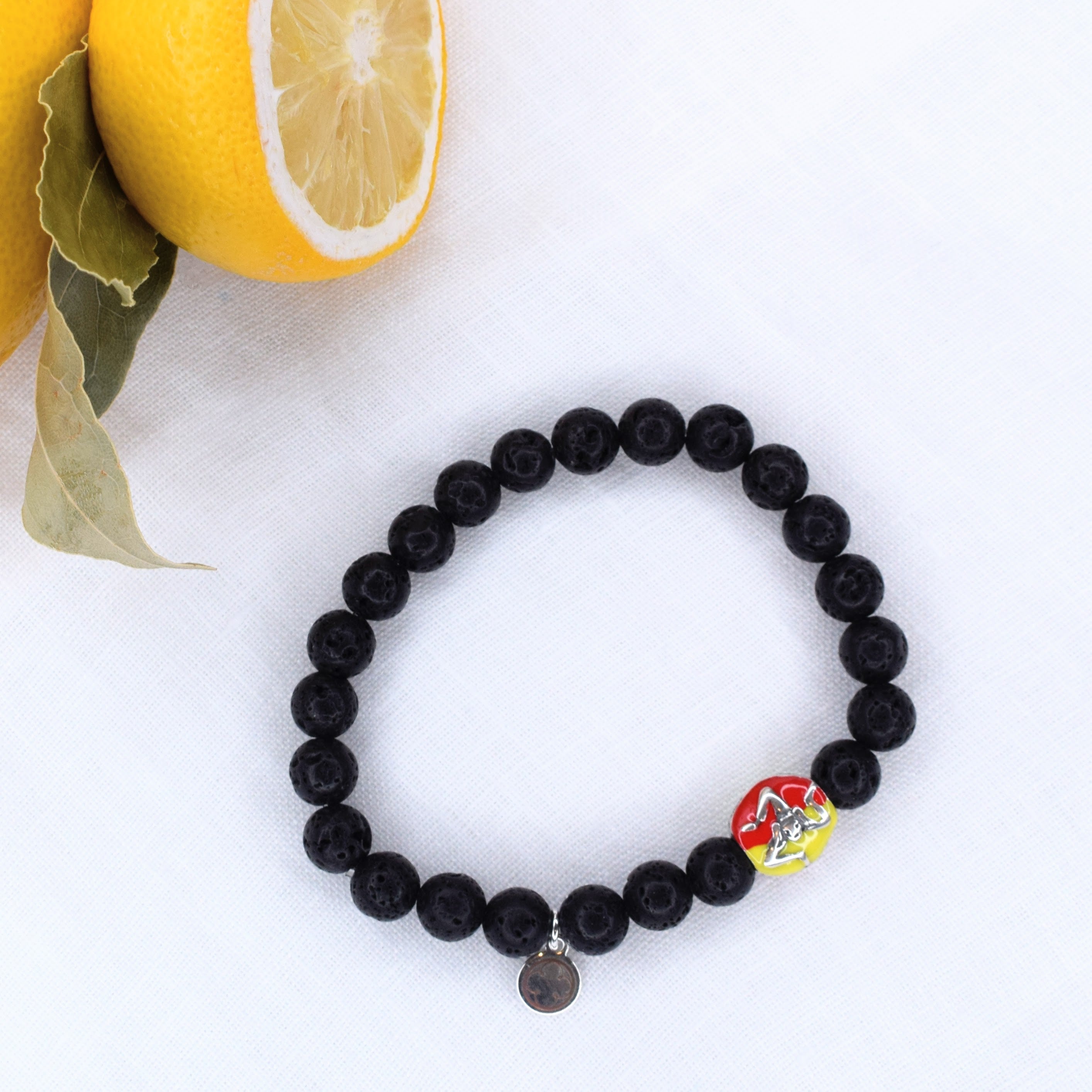 Mens Black Lava with Sicilian Flag - Oriana Lamarca LLC