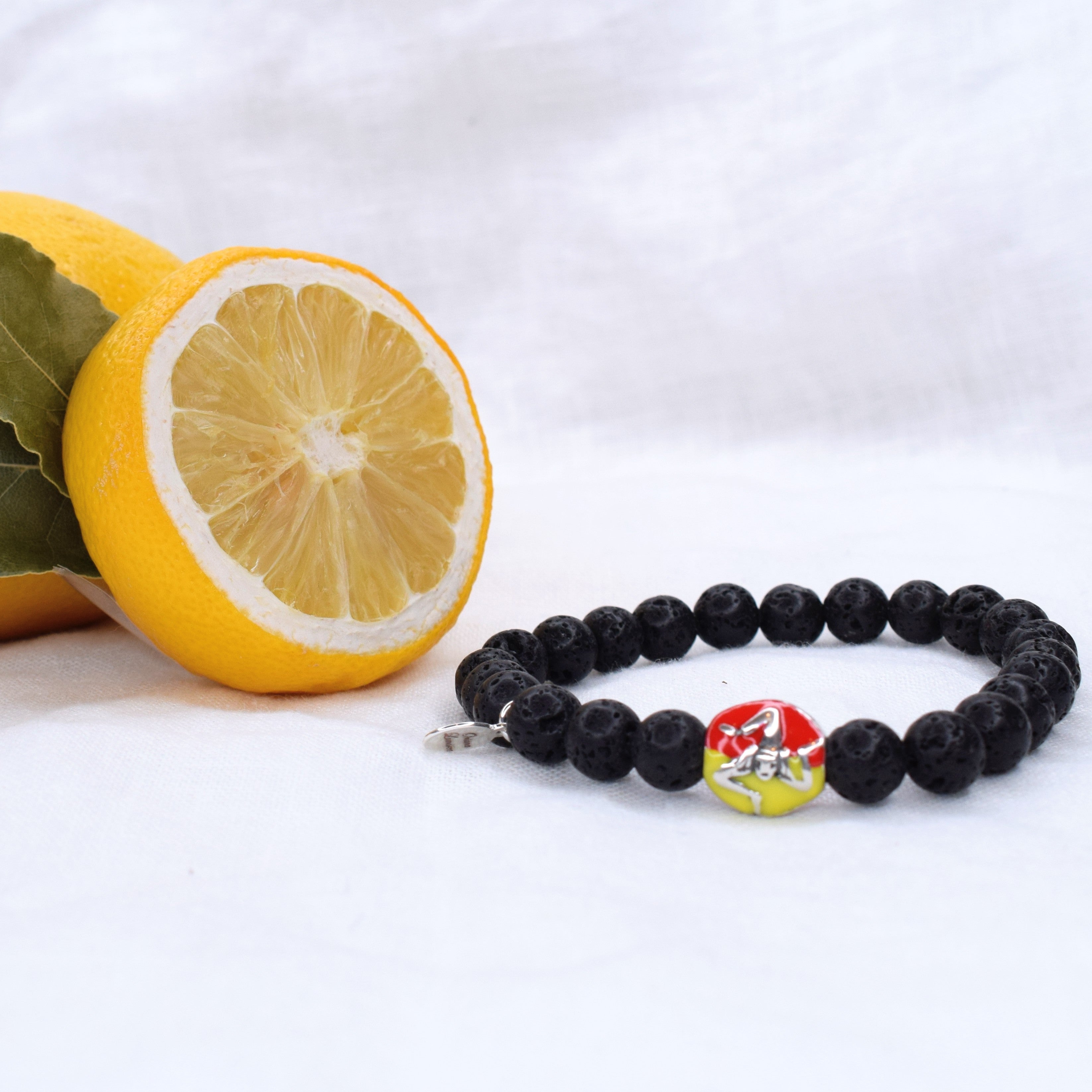 Mens Black Lava with Sicilian Flag - Oriana Lamarca LLC