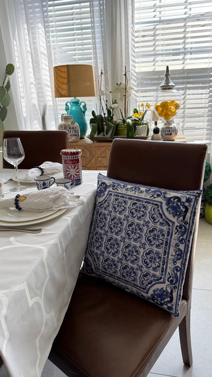 Blue Maiolica Pillow Cover