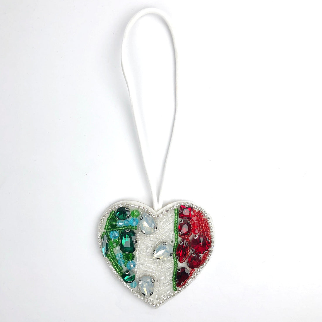 Viva Italia Flag Beaded Bag Charm