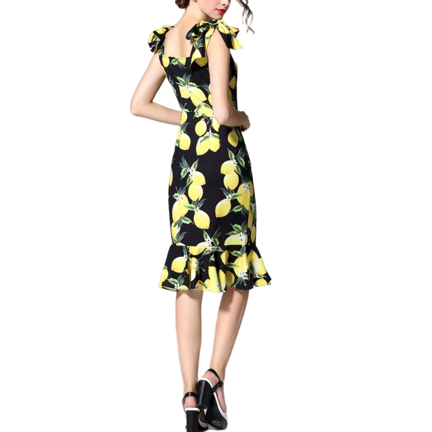 Black Lemon Mermaid Bow Dress