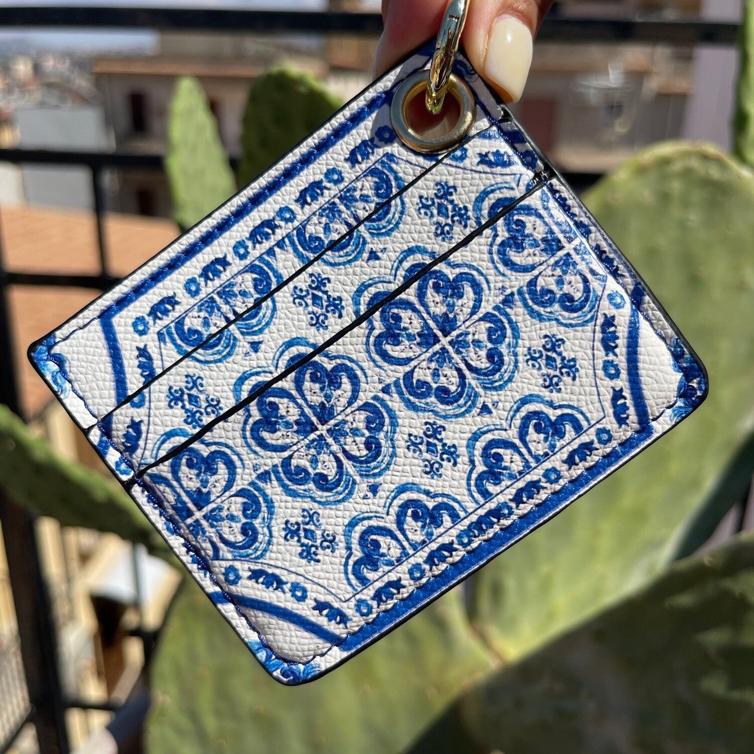 Blue Scroll Credit Card Wallet