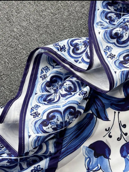 One Shoulder Blue Maiolica Dress by Dolce Vita Chic