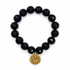 Black Onyx with St. Rosalia Pendant on white studio background