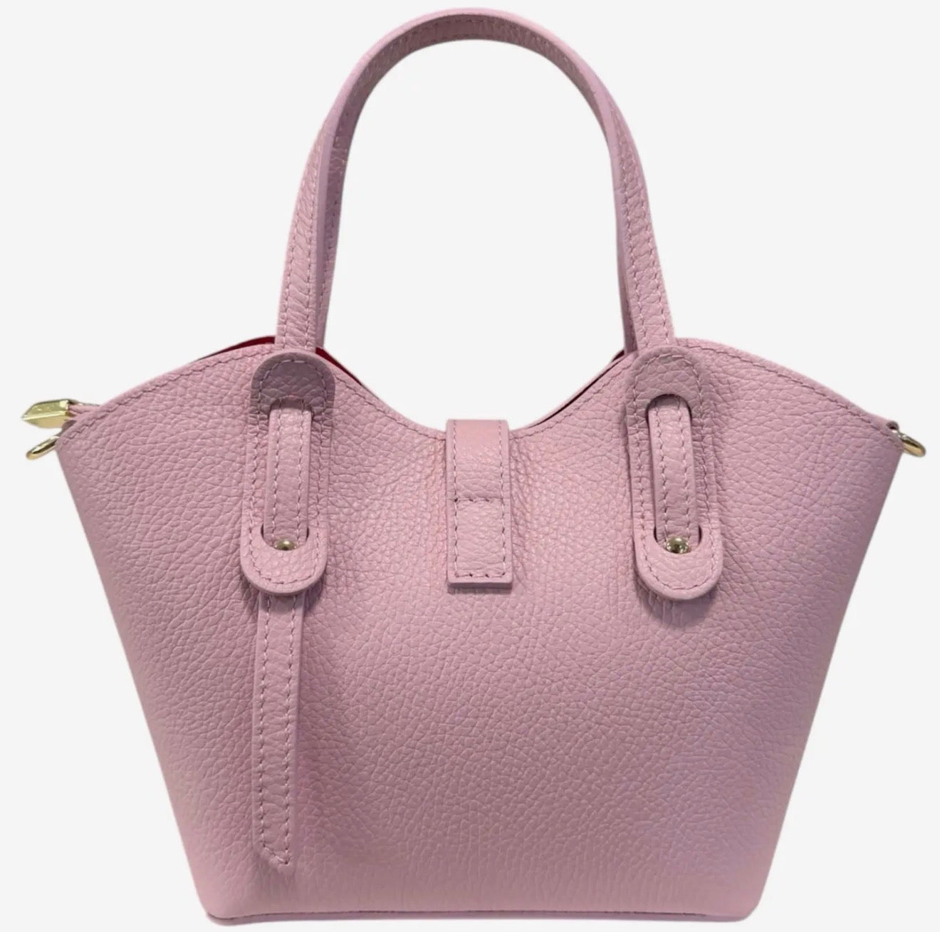 Alessia  Natural Leather Mini Tote with Crossbody Strap