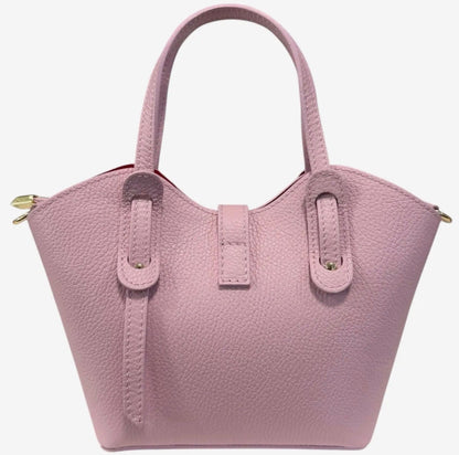 Alessia  Natural Leather Mini Tote with Crossbody Strap