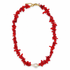 Red Howlite Slices with Freshwater Pearl Necklace studio photo