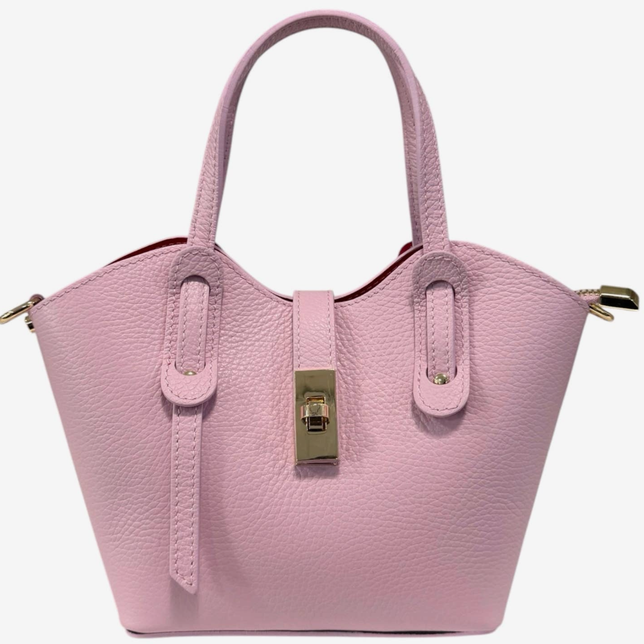 Alessia  Natural Leather Mini Tote with Crossbody Strap