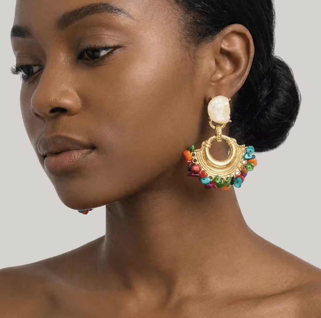 Aurora Multicolor Coral Earring