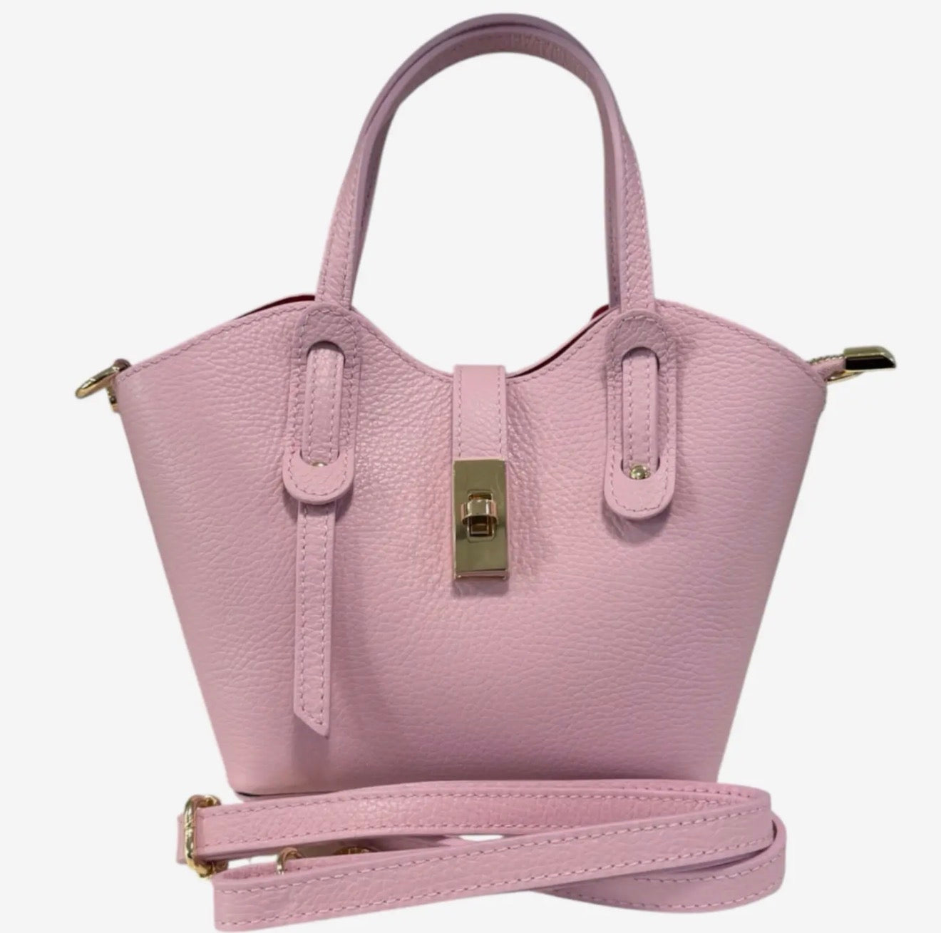 Alessia  Natural Leather Mini Tote with Crossbody Strap