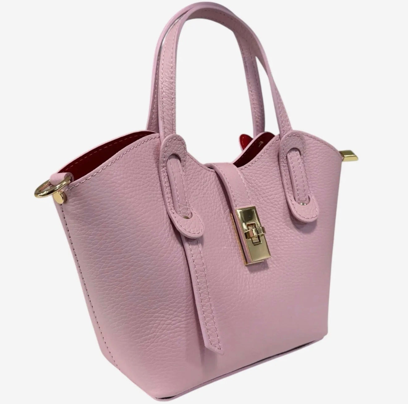 Alessia  Natural Leather Mini Tote with Crossbody Strap