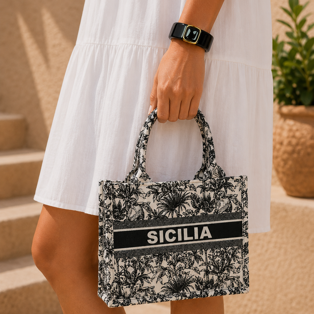 Borsetta Shopper Nero Sicilia
