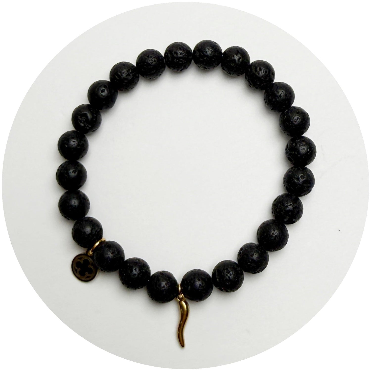 Mens Black Lava with Horn