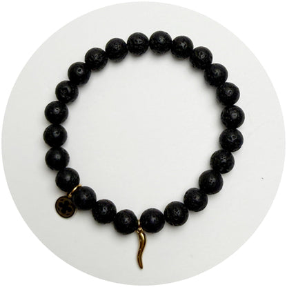 Mens Black Lava with Horn