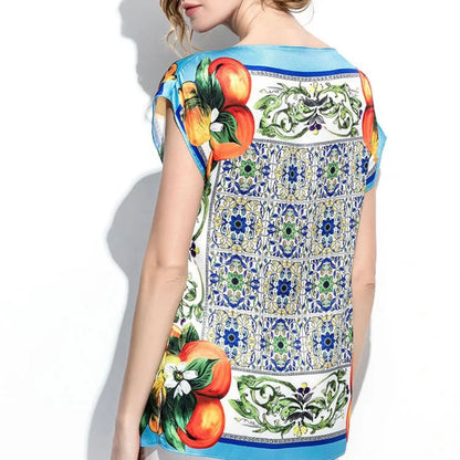 Orange Maiolica Satin Top by Dolce Vita Chic