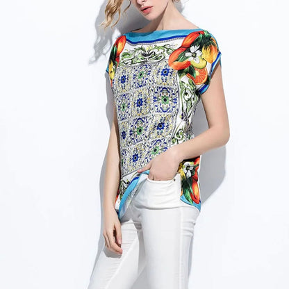 Orange Maiolica Satin Top by Dolce Vita Chic
