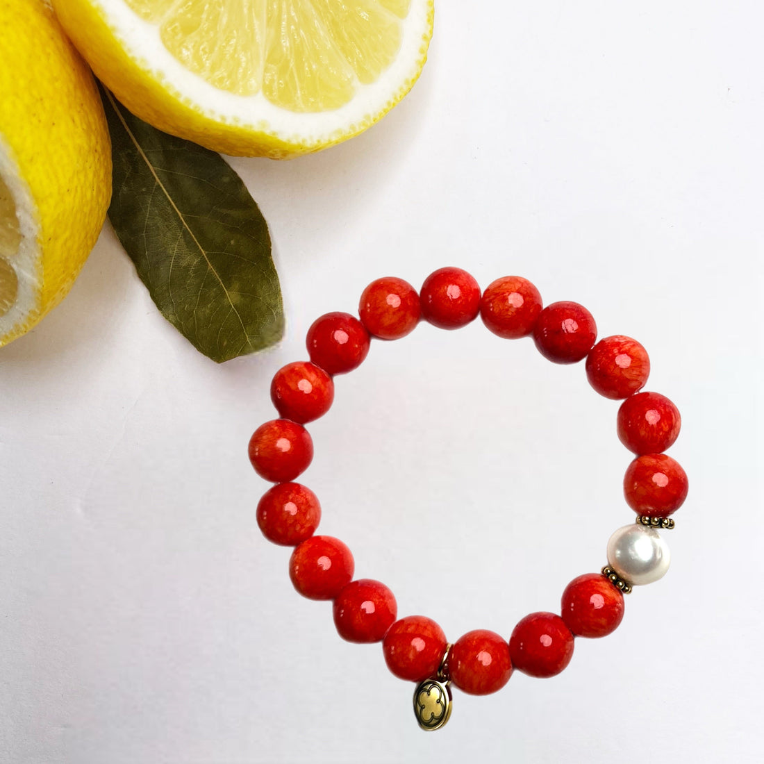 Fire Jade with Freshwater Pearl