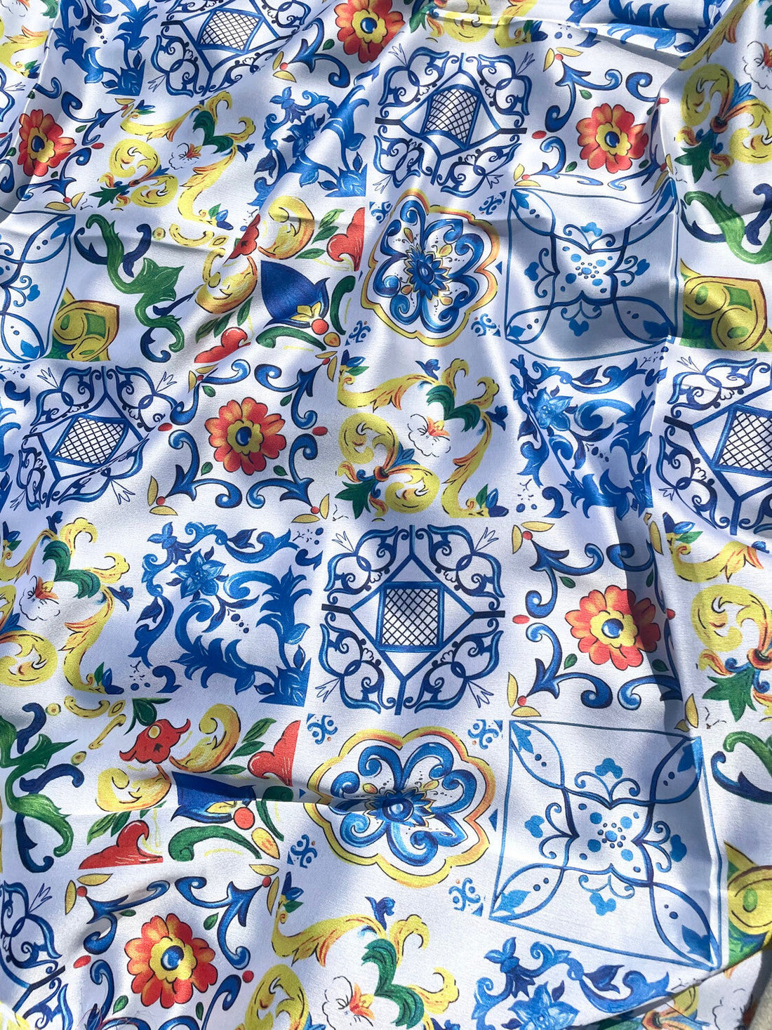 Carretto Maiolica Print Foulard